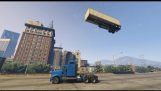 Osannolik akrobatiska med lastbil på GTA V