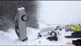 Compilatie van auto-ongelukken vanwege de vorst en ijs