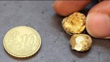10 센트 유로 동전 녹는