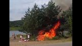 Μπάρμπεκιου στην εξοχή προκαλεί πυρκαγιά