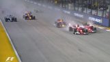 Crazy ulykke i Formel 1 Singapore