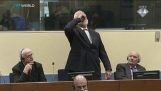 The Slobodan Praljak swallowing poison after the verdict in The Hague