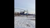 incidente di elicottero durante il decollo
