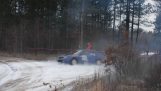 Car hits photographer during Rally race