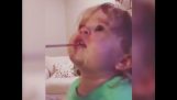 A baby experiences wasabi