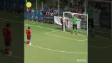 Εκτέλεση πέναλτι σε αγώνα ποδοσφαίρου τυφλών