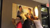 They hung a poster with their faces to McDonald's