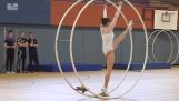 Rhythmic gymnastics with wheel