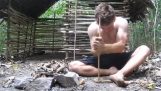 Constructing a primitive hut