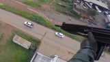 Polizist stoppt den Dieb vom Hubschrauber