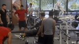 Paralympic athletes visiting the gym