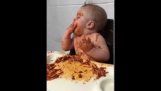 Spaghetti sleep eating!