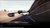 Golf ball hits car on freeway!