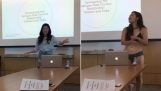 Cornell University Student déshabille à ses sous-vêtements dans la présentation pour défendre sa thèse