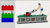 Rakennuksen LEGO ruohonleikkuri mies