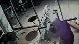 Robber Smashes Glass in Door …. Next Day, Waitress Falls Through Door