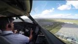 Landing fly fra pilotens sæde
