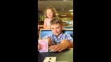 Boy can’t believe his dad can magically guess his cards
