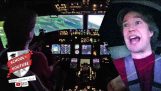 Nem-pilóták próbál földet egy repülőgép