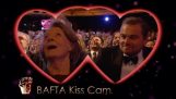 Leonardo DiCaprio and Dame Maggie Smith on Kiss Cam – The British Academy Film Awards 2016 – BBC One