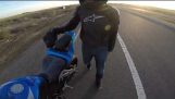 Motorcyclist Feels Dejected After Falling off Ride