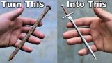 A rusty nail turns into a small sword