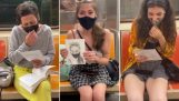 Malowanie portretów pasażerów w metrze