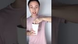 Magic trick with the cup of coffee