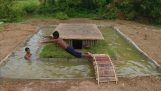 Κατασκευή μιας πισίνας με υλικά από το δάσος
