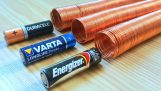 Tasting merker av batterier i en sløyfe