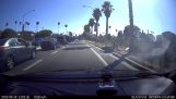 Instant karma for a motorcyclist