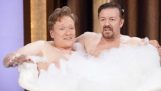 Ricky Gervais & Conan O'Brien ta ett skumbad Twitpic