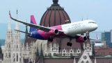 Wizz Air Airbus A-321 passa-baixa em Great Race 2016, Budapeste