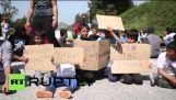 Yunanistan: Mülteciler sürücüleri ile karayolu abluka Idomeni yakınındaki üzerinde gerçekleştirilecek