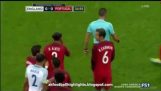 Bruno Alves CRAZY KICK Harry Kane at England vs Portugal 1-0 2016