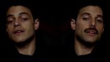 Den Rami Malek i ansigtet af Freddie Mercury