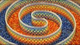 Căderea unui triplu spirală 15.000 domino