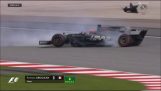Acidente na Fórmula 1 de tampão calha