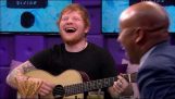 O Ed Sheeran speelt de pop hits met 4 sychgordies
