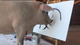 Pig Saved From Slaughterhouse Becomes Artist