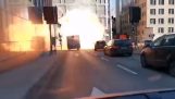 Ein Bus explodiert in Stockholm