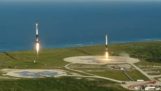 Succesvolle landing van de drie initiatiefnemers van de Falcon Heavy