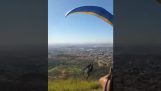 Pes kouše jako paragliding výsadkář
