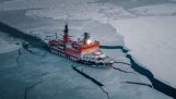 The Russian icebreaker Yamal on shots from a drone