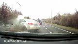 Hard side-head on collision (Russia)