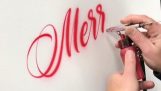 “God jul” med kalligrafi