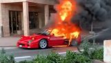 Een Ferrari F40 verbrand in Monte Carlo