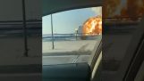 Un automobilist în momentul exploziei din Beirut