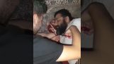 He tried to cut his father's beard while he slept