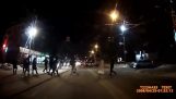 Two pedestrians collide